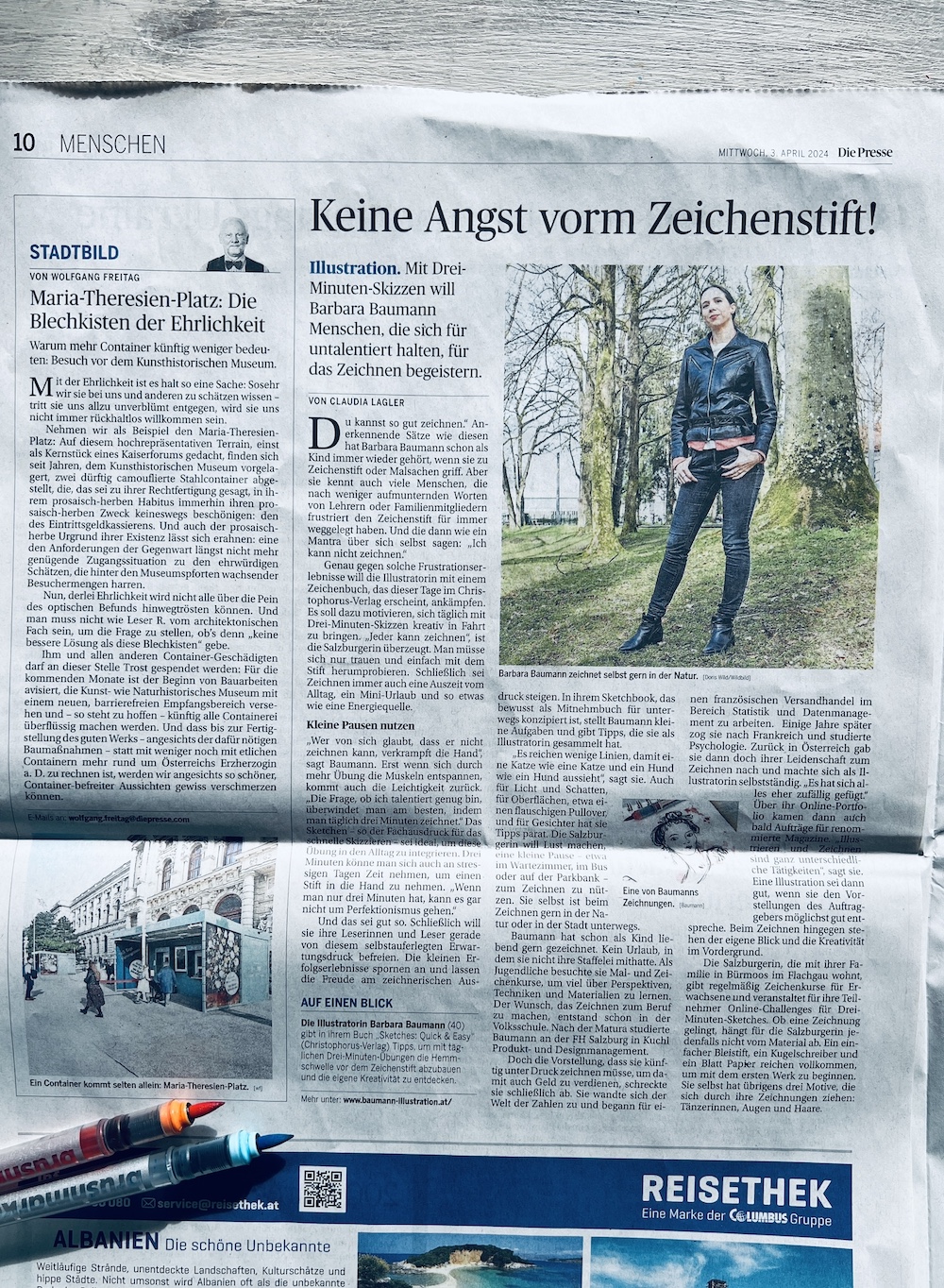 Die Presse Bericht von Claudia Lagler über Barbara Baumann