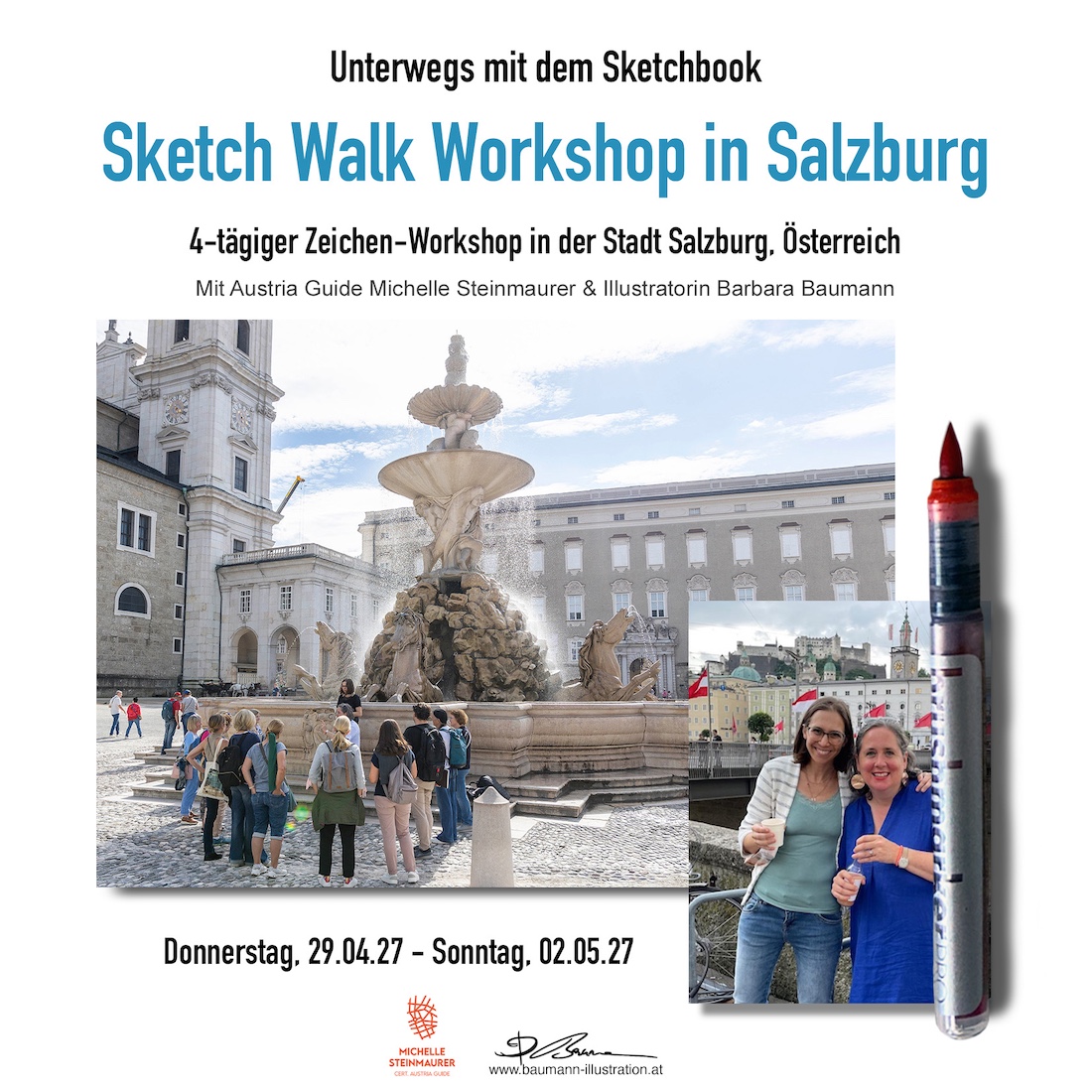 Salzburg Sketch Walk Workshop with Michelle Steinmaurer and Barbara Baumann