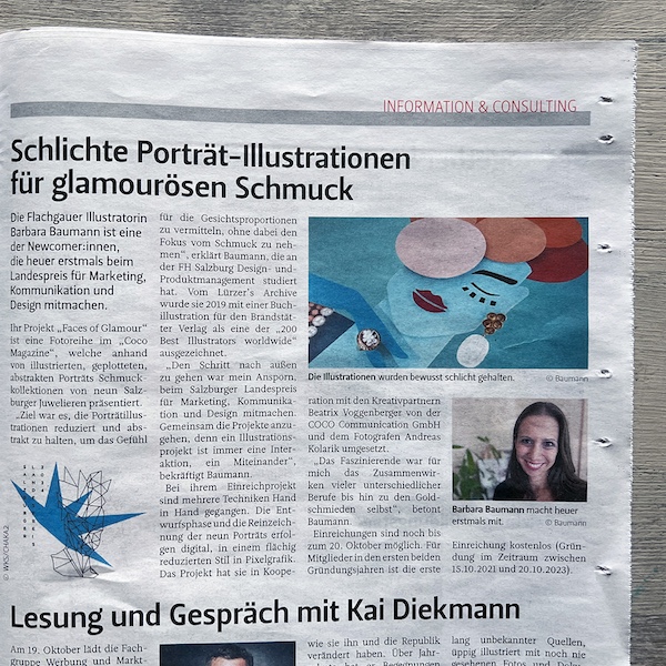 Salzburger Wirtschaft über Barbara Baumann Illustration