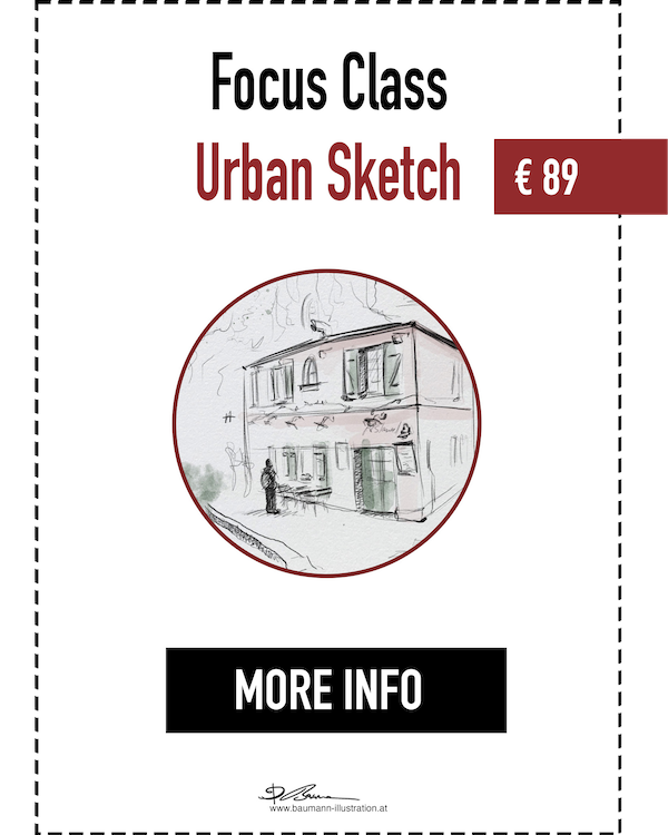 Focus Class Urban Sketch by Barbara Baumann