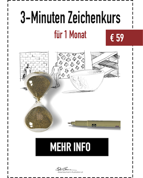 3 Minuten Zeichenkurs Online mit lebenslangem Zugang von Barbara Baumann