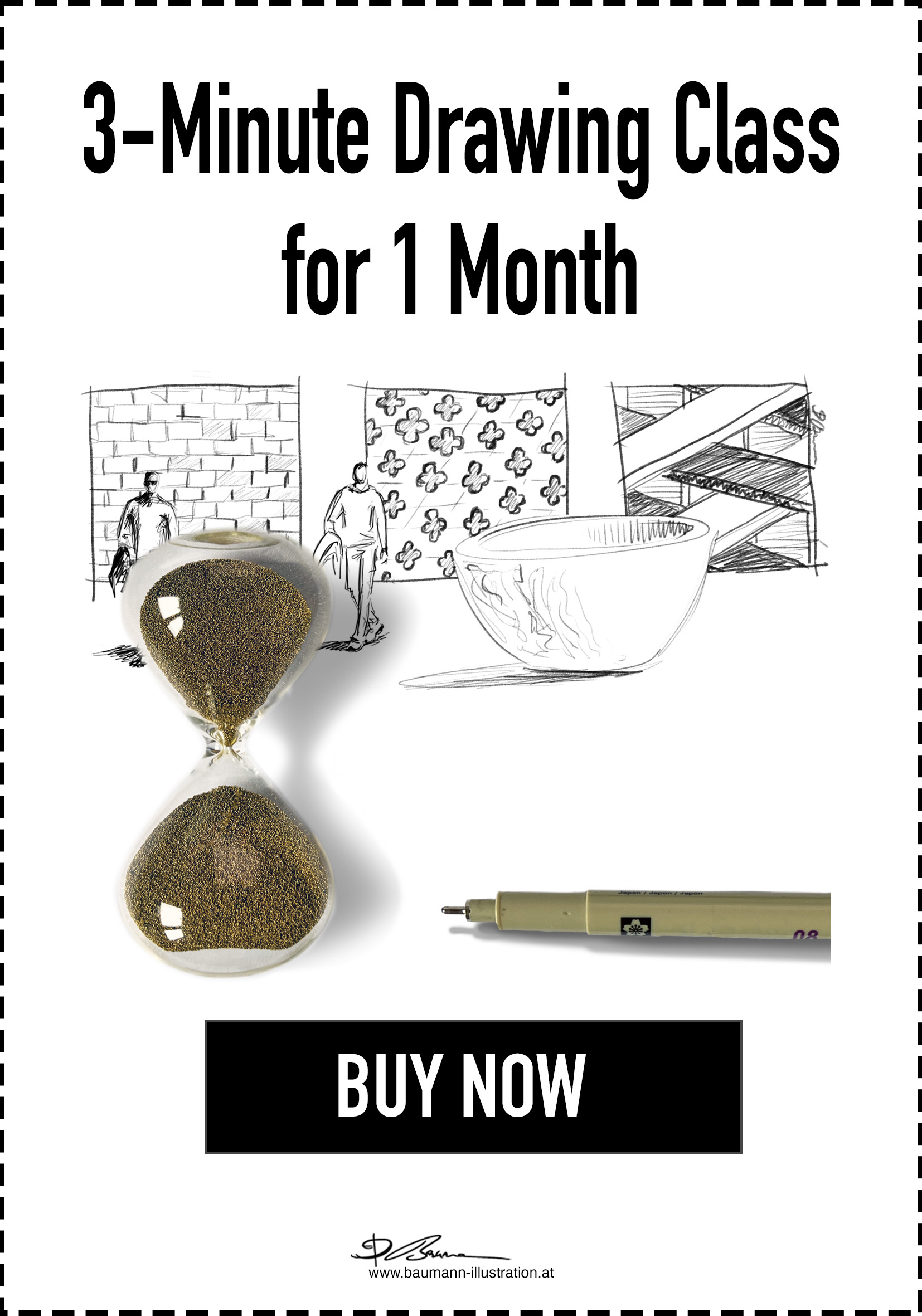 3 Minute Drawing Class by Barbara Baumann