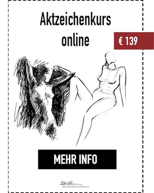 Aktzeichenkurs Online mit lebenslangem Zugang von Barbara Baumann