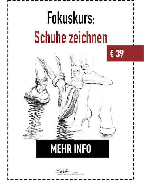 Schuh Zeichenkurs Online mit lebenslangem Zugang von Barbara Baumann