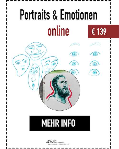 Portraits und Emotionen Zeichenkurs von Barbara Baumann